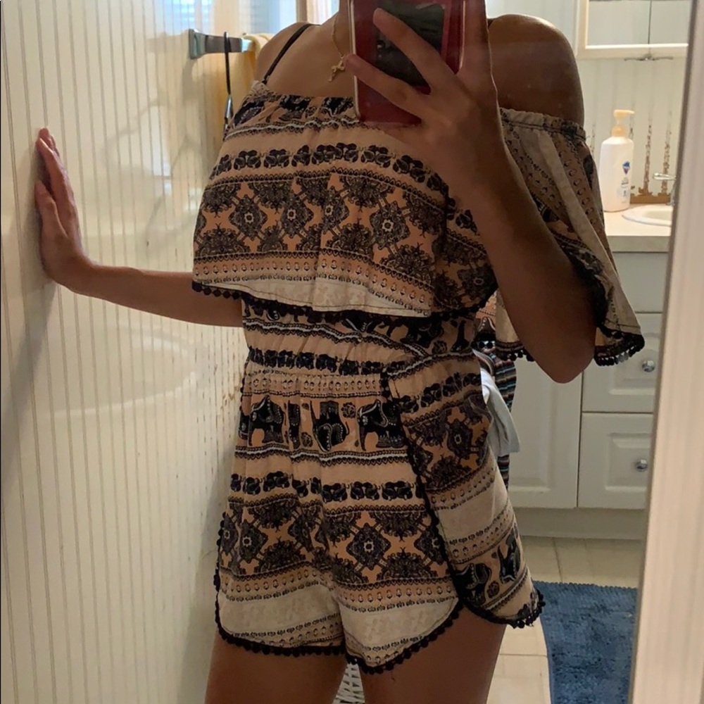 Boho Off-The-Shoulder Romper